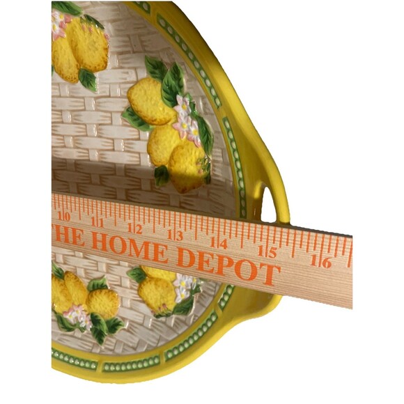 VTG. MCM Temptations Lemon Fruit 15-1/4" Serving Platter W/ Handles & Lemons - Picture 16 of 16